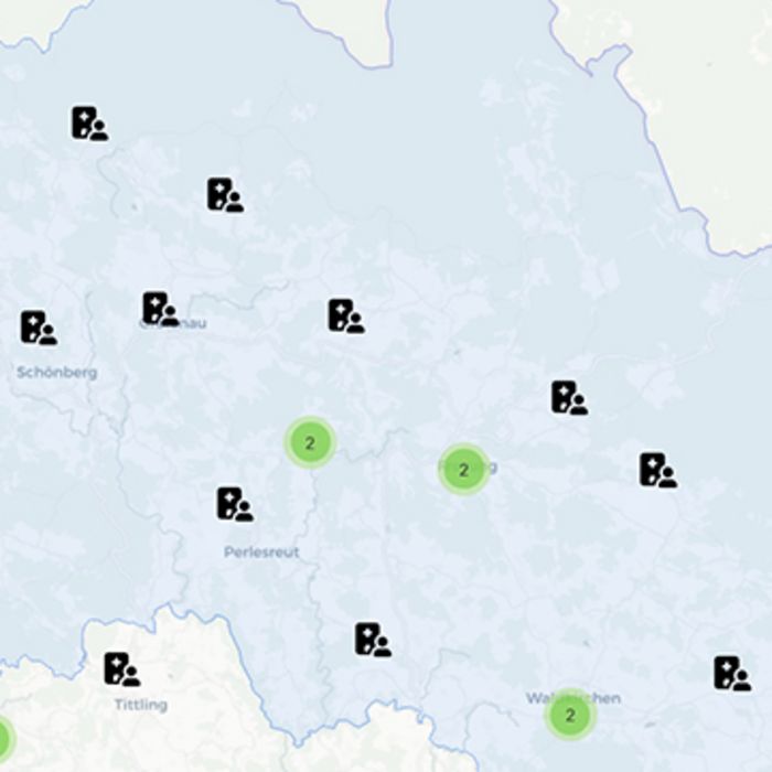 Übersichtskarte - Pflege-Einrichtung über Karte finden